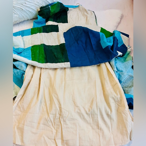 Banana Republic Cream and Teal Dress - Picture 9 of 11